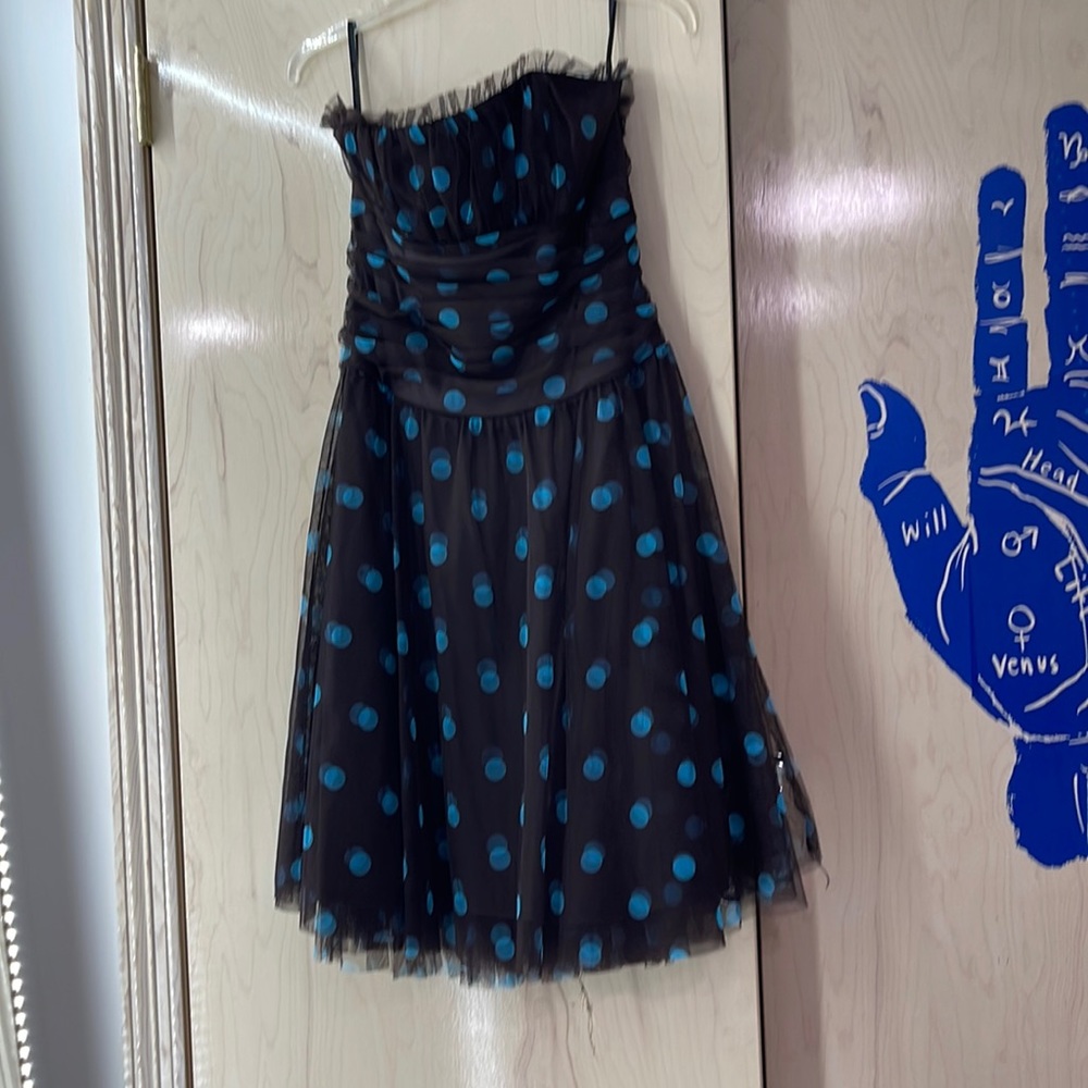 Scott McClintock Brown Polka Dot Layered Tulle Dress Size 10